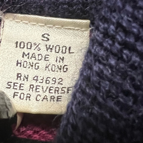 John Henry 100% Wool Hand Loomed Embroidered Hooded Cardigan Sweater Size Small - Picture 5 of 5